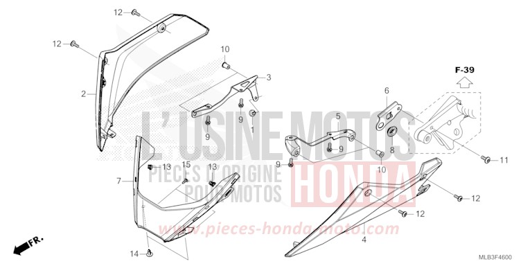 UNTERER WINDLAUF von Hornet 750 GRAPHITE BLACK (NHB01) von 2026
